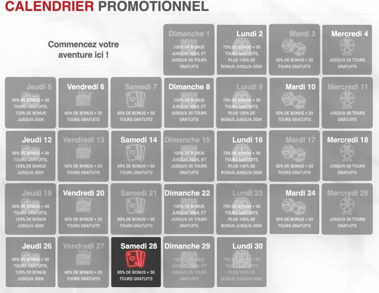 Casino Clic calendrier promotionnel